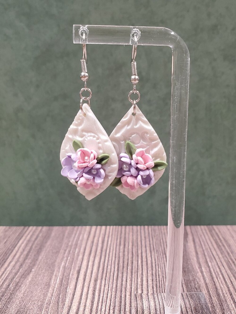 Pink and Purple Floral Earrings